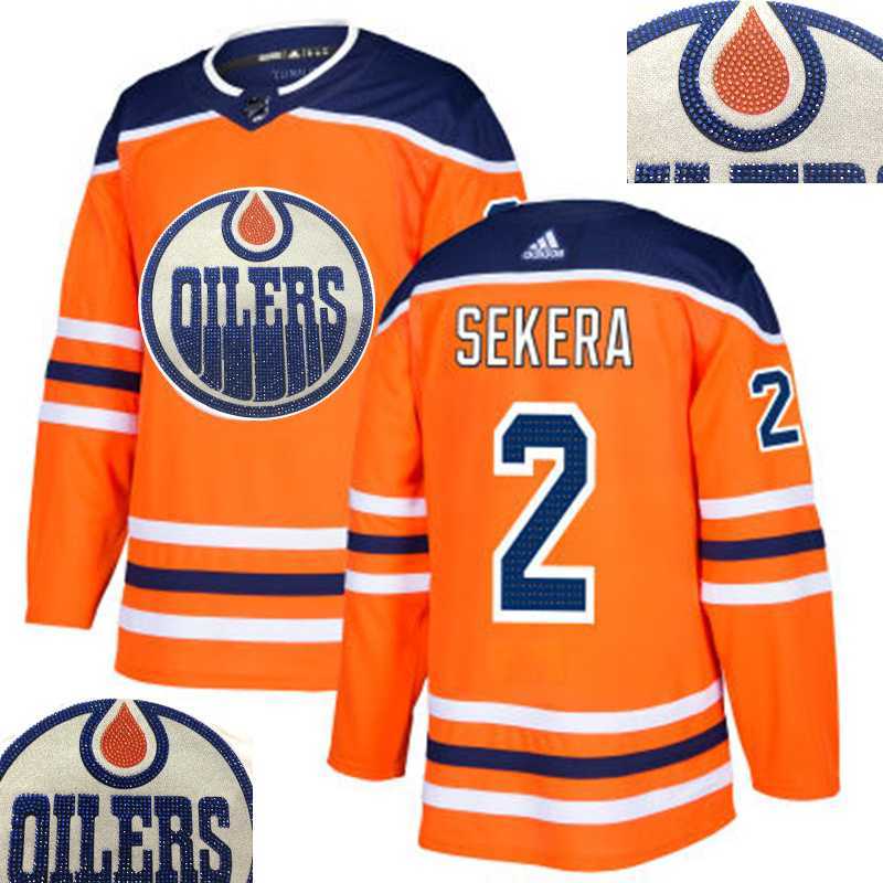 Oilers #2 Sekera Orange With Special Glittery Logo Adidas Jersey,We sell and wholesale Oilers #2 Sekera Orange With Special Glittery Logo Adidas Jersey on line form chian!